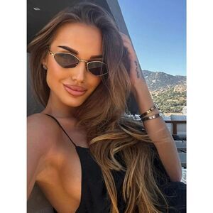 NEW Miu Miu MU56ZS ZVN5S0 Pale Gold Dark Grey Geometric Unisex Sunglasses